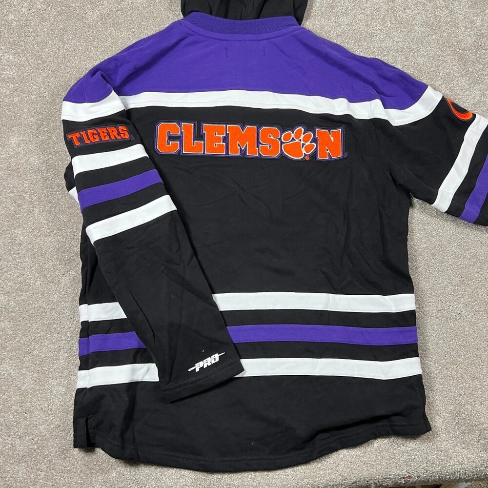 Pro Standard Mens Large Black Striped Clemson Tigers Football Hoodie NWT‎ - Picture 4 of 9
